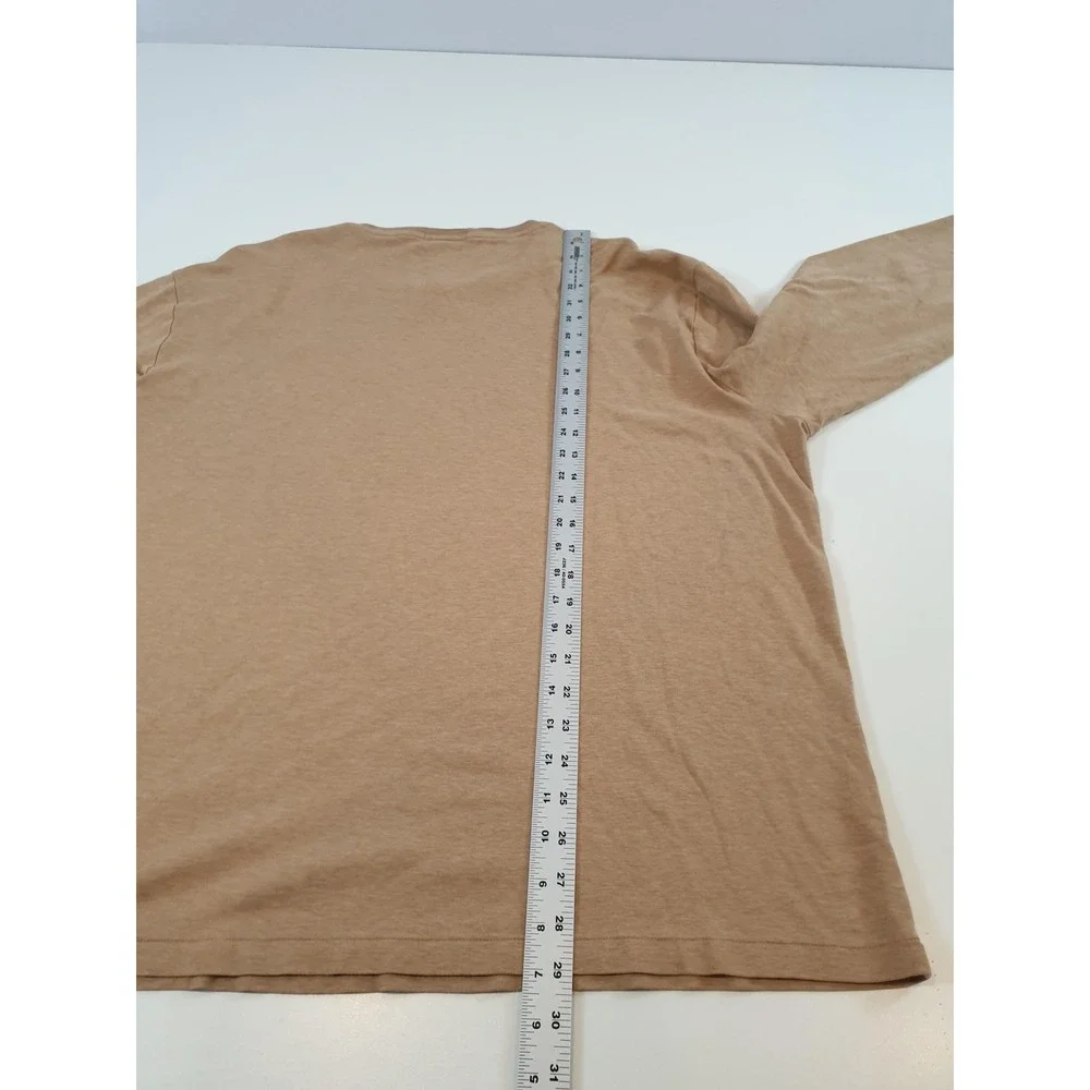 Polo Ralph Lauren Shirt Men's 2XL Long Sleeve Classic Fit Flesh Pony Beige - Picture 8 of 11